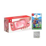 2020 New Nintendo Switch Lite Coral Bundle with Mario & Sonic at the Olympic Games: Tokyo 2020 NS Game Disc and Mytrix Microfiber Cleaning Cloth - 2019 New Game!