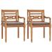 ametoys Batavia Chairs 2 pcs with Dark Gray Cushions Solid Teak Wood