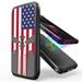 INFUZE Qi Wireless Portable Charger for Google Pixel 5a External Battery (10000 mAh 18W Power Delivery USB-C/USB-A Ports) with Touchless Tool - USA Skull Flag