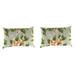 Jordan Manufacturing 12 x 18 Tori Cedar Grey Floral Rectangular Outdoor Lumbar Throw Pillow (2 Pack)