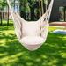 Outdoor Products Hammocks Hanging Rope Hammock Chair Swing Seat with Two Seat Cushions and Carrying Bag Weight Capacity 300 Lbs Natural