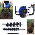 WUZSTAR 2 Stroke 52cc Earth Auger Post Hole Digger Gas Powered Post Fence Borer+2 Ground Drill Bits Set