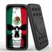 INFUZE Qi Wireless Portable Charger for Samsung Galaxy S21 FE Battery (12000 mAh 18W Power Delivery USB-C/USB-A Quick Charge 3.0 Ports Suction Cups) with Touch Tool - Mexico Skull Flag