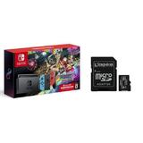Nintendo Switch Joy-Con Neon Blue/Red Console Bundle: Mario Kart 8 Deluxe Full Game Download | 3 Months Nintendo Switch Online Membership with 64GB SD Card