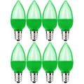 8 Pack c7 LED Green Light Bulb 1W Night Light Bulb Mini LED Bulb Candelabra E12 Base Decor Green Bulbs or Salt Lamp String Lights Window Candle Indoor or Outdoor Use Salt Light Bulb C7 LED Bulb