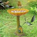 Follure Holiday Decor Resin Birdbath Polyresin Antique Garden Bird Bath For Home Garden Yard