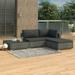 4 Piece Patio Set with Cushions Poly Rattan Gray