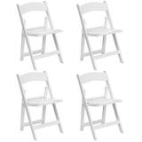 TentandTable Solid Resin Folding Chairs White 4 Pack