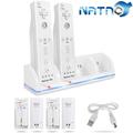 NATNO Wii Charging Station with Rechargeable Batteries for Wii Controller 4 Port Wii Charger Stand with 4pcs Batteries USB Charging Cord