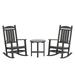 WestinTrends Malibu Classic 3 Piece Outdoor Rocking Chairs Set All Weather Poly Lumber Adirondack Rocker Bistro Set Patio Deck Porch Chairs Set of 2 with Side Table Gray
