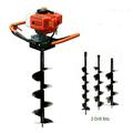 52cc Gas Powered Earth Auger Post Hole Digger Borer Fence Ground Drill 4 / 6 / 8 Bits Petrol Auger Set Post Auger Single Cylinder