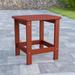 BizChair All-Weather Poly Resin Wood Commercial Grade Adirondack Side Table in Red