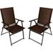 Weguard 2-Pack Patio Chairs Outdoor Portable Folding Chairs Patio Dining Chairs Set of 2 Lawn Chair with Armrest and Metal Frame Suitable for Camping Pool Beach Deck