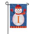 America Forever Winter Monogram Letter I Garden Flag Snowman Garden Dâ€šcor Vertical Double Sided 12.5 x 18 inches Merry Christmas Snowflake Winter Holiday Seasonal Flags for Outdoor Decoration