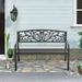 YRLLENSDAN 50in Metal Garden Bench Durable Black Outdoor Bench for Outdoors Patio Bench Black for Park Entryway Yard Front Porch Bench Steel Frame Furniture