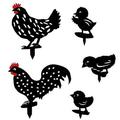 5 Packs Acrylic Chicken Yard Art Garden Decoration Large Size Rooster Hen Chick Shape Yard Stakes Animal Silhouette Decor Outdoor Statue Ornaments for Garden Yard Lawn