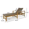 Christopher Knight Home Hampton Outdoor Rustic Acacia Wood Chaise Lounge with Wicker Seating by natural + mixed mocha