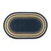 C-079 Light & Dark Blue Mustard Braided Rug Oval 27 x 45