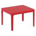 Luxury Commercial Living 23.5 Red Rectangular Outdoor Patio Side Table