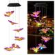 Cocobaby Solar Wind Chime Outdoor Wind Chime Color Changing LED Mobile Butterfly Wind Chimes Outdoor Romantic Decorative 6 Butterfly String Lights for Home/Yard/Patio/Garden