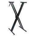 Dual-tube X-Shape Keyboard Stand Height Adjustable Keyboard Stand Children Adults Foldable Digital Keyboard Stand Synthesizer Keyboard Accessories Height Adjustable 6 Levels Black