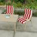 Jordan Manufacturing 22 x 45 Red Stripe Outdoor Chair Cushion with Ties and Loop