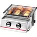 FETCOI 2-Burner Gas Grill Outdoor Tabletop Gas BBQ Grill Commercial 2800Pa Stainless Steel Gas Grill for Camping Picnicking