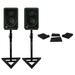 (2) Mackie CR3-XBT 3 50w Studio Monitor Speakers w/Bluetooth+Stands+Foam Pads