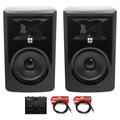 2 JBL 306P MkII 6 Powered Studio Monitors+Presonus Bluetooth Monitor Controller