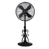 DecoBREEZE Adjustable Height Oscillating Outdoor Pedestal Fan 18-Inch Ebony