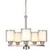 Design House 567198 Oslo Traditional 5-Light Indoor Dimmable Chandelier with Double Glass Shades for Entryway Foyer Dining Room Satin Nickel