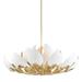 Modern Twenty One Light Chandelier-Gold Leaf Finish-White Shade Color Bailey Street Home 116-Bel-4182609