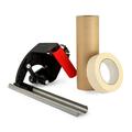 IDL Packaging Masking Kit â€” 9 x 60 Yards Brown Masking Paper (1 Roll) & 1.41 x 60 Yards White Tape (1 Roll) & Masking Paper/Tape Dispenser (Built-in Blade) â€” Perfect for Any Renovation Projects