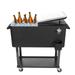 iTopRoad 80QT Rolling Spray Iron Cooler Cart Ice Bee Chest Patio Warm Shelf Black