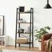 Canddidliike 4-Shelf Storage Ladder Shelves 4 Tiers Standing Shelving Units Metal Organizer Bookshelf Black