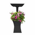 Oakland Living Modern Square Cast Aluminum 40 in. Bird Bath and Planter Combo