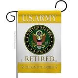 Breeze Decor US Army Retired Garden Flag Armed Forces 13 x 18.5 in. Double-Sided Decorative Vertical Flags for House Decoration Banner Yard Gift