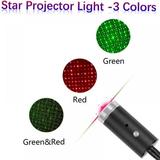 3-color USB Star Night Light-7 Kinds Of Lighting Effects Car Roof Star Light Portable Romantic Light For Bedroom Car Party Car Roof Etc.-plug And Play (green And Red)