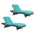 Home Square 2 Piece Adjustable Patio Chaise Lounge Set in Turquoise