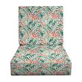 RSH DÃ©cor Indoor Outdoor Foam Deep Seating Cushion Set 23 x 24 x 5 Seat and 23 x 19 x 3 Back Gould Multi Green Floral