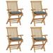 ametoys Patio Chairs with Gray Cushions 4 pcs Solid Teak Wood