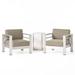 Noble House Cape Coral Outdoor Club Chairs w/ Side Table