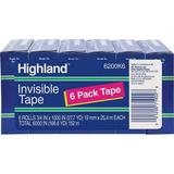 Highland 3/4 W Matte-finish Invisible Tape - 27.78 yd Length x 0.75 Width - 1 Core - 6 / Pack - Matte Clear | Bundle of 2 Packs