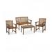 Plow & Hearth Lancaster Eucalyptus Outdoor Seating 4-Piece Set - Natural