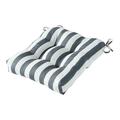 Greendale Home Fashions 20 x 20 Canopy Stripe Gray Outdoor Tufted Dining Seat Cushion