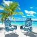 Costway 2-Pack Folding Backpack Beach Chair 5-Position Outdoor Reclining Chairs with Pillow Pattern