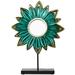 American Art Decor Turquoise Metal Flower Figurine Tabletop Sculpture