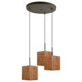 Woodbridge Lighting Light House 3-Light Bamboo Cluster Pendant in Bronze