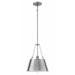 1 Light Small Pendant in Traditional-Rustic-Industrial Style 11.5 inches Wide By 14.75 inches High-Polished Antique Nickel Finish Bailey Street Home