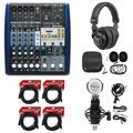 PRESONUS StudioLive AR8 8-Ch USB Live Sound/Studio Mixer+Headphones+Mic+Cables